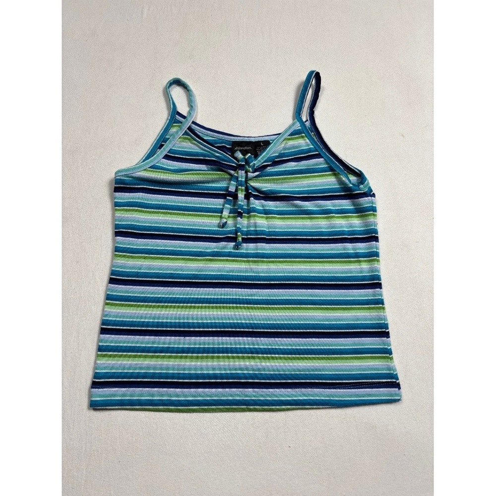Xhilaration Women's Striped Ribbed Camisole Top Spaghetti Strap Small S